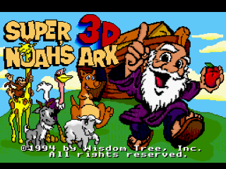 Super 3D Noah's Ark title screen for Super Nintendo